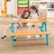 Natural Wooden Kids Picnic Table Set with Trapezoid Base and Rounded Corners